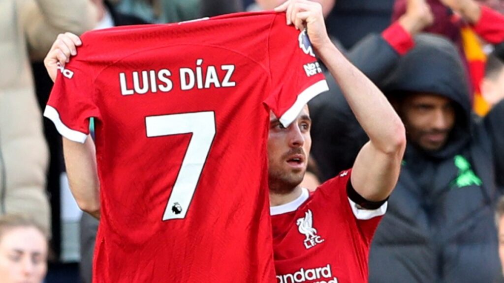 Diogo Jota dedica su gol a Luis Díaz / Reuters