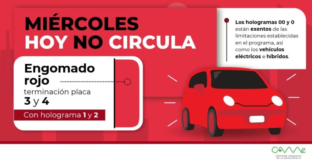 Hoy no circula miércoles 2 de julio. | Foto: hoynocircula.cdmx.gob.mx