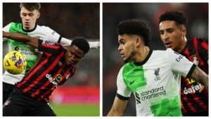 Luis Díaz alcanza su partido 50 por Premier ante Sinisterra, pero ambos dejaron la cancha antes de tiempo