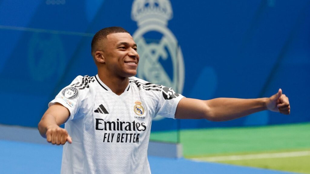 Mbappé fue presentado con el Real Madrid en 2024
