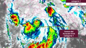 Imagen satelital del huracán Erick: así se ve desde el espacio en categoría 1