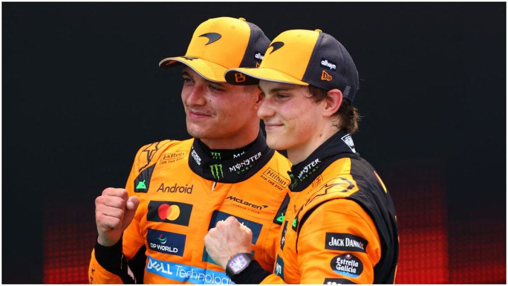 Lando Norris y Oscar Piastri celebran el momento de McLaren | Reuters