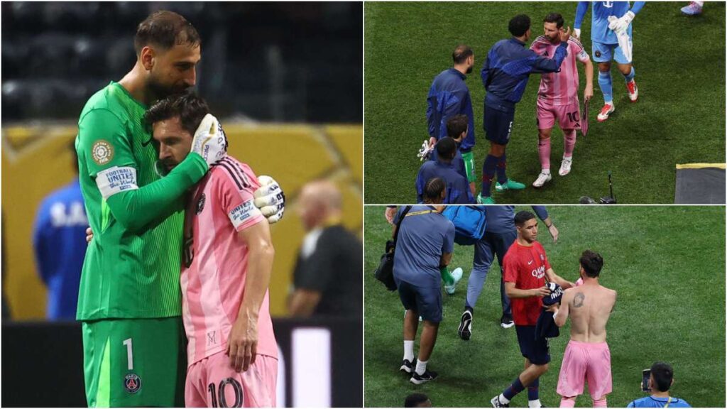 Pese a la derrota del equipo de Messi, sus excompañeros en el PSG se acercaron al argentino para despedirlo de forma cálida
