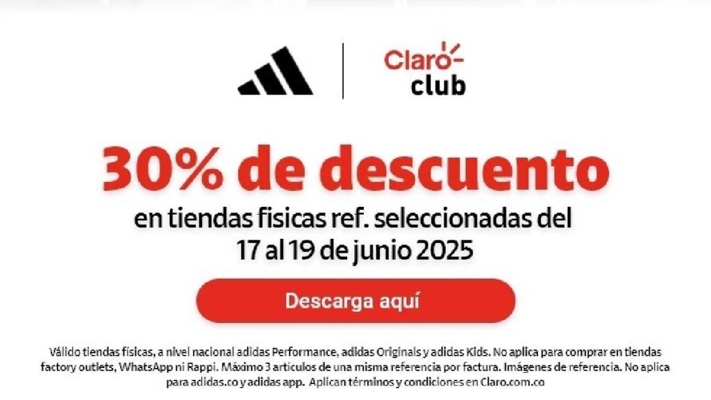 Claro Club y Adidas se unen para dar descuentos