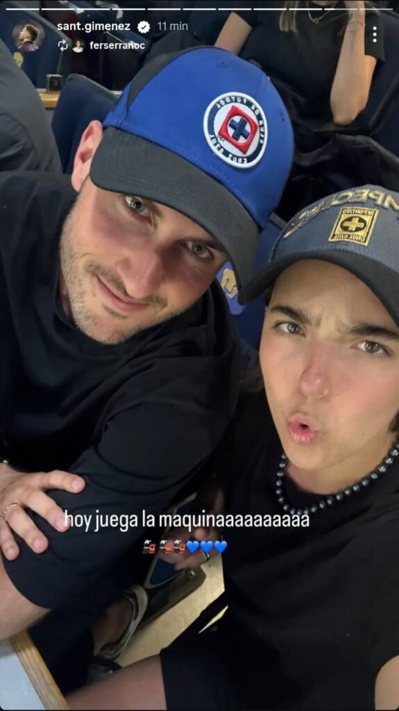 Santiago Gimenez y su esposa, Fernanda Serrano