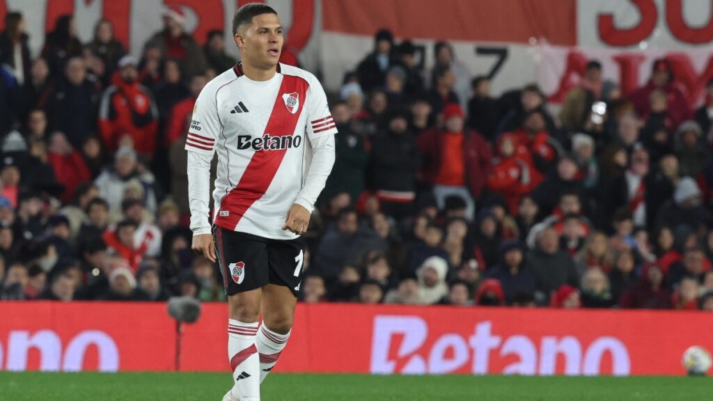 Juan Fernando Quintero debutando con River Plate / AFP