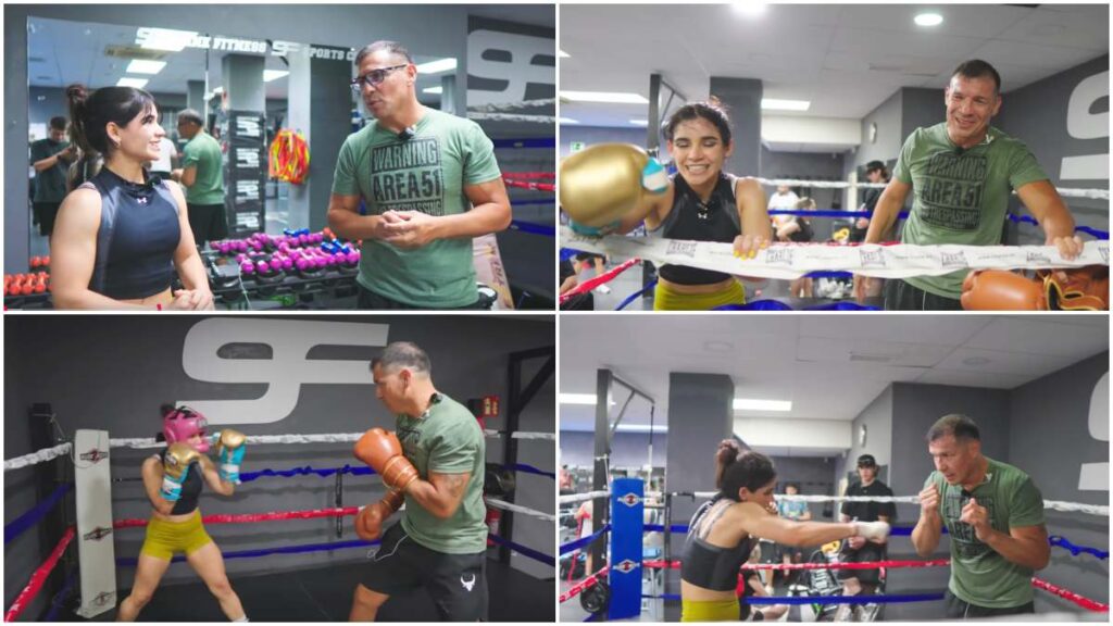 Alana Flores, con sparring de lujo. | Pantallazo Yputube: @maravillabox