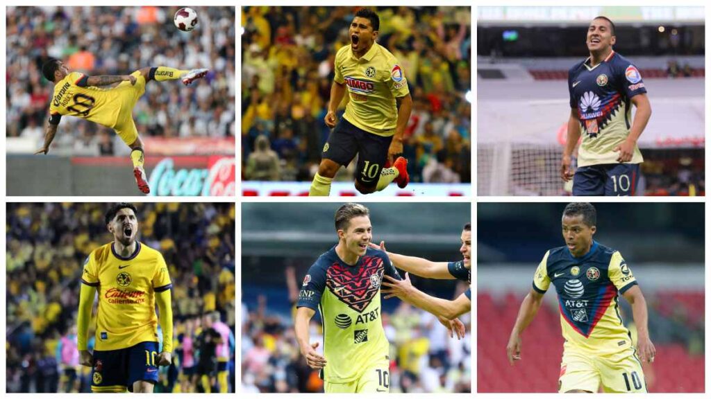 Rolfi, Osvaldito, Cecilio, Giovani, Córdova y Valdés, los últimos 10 del América