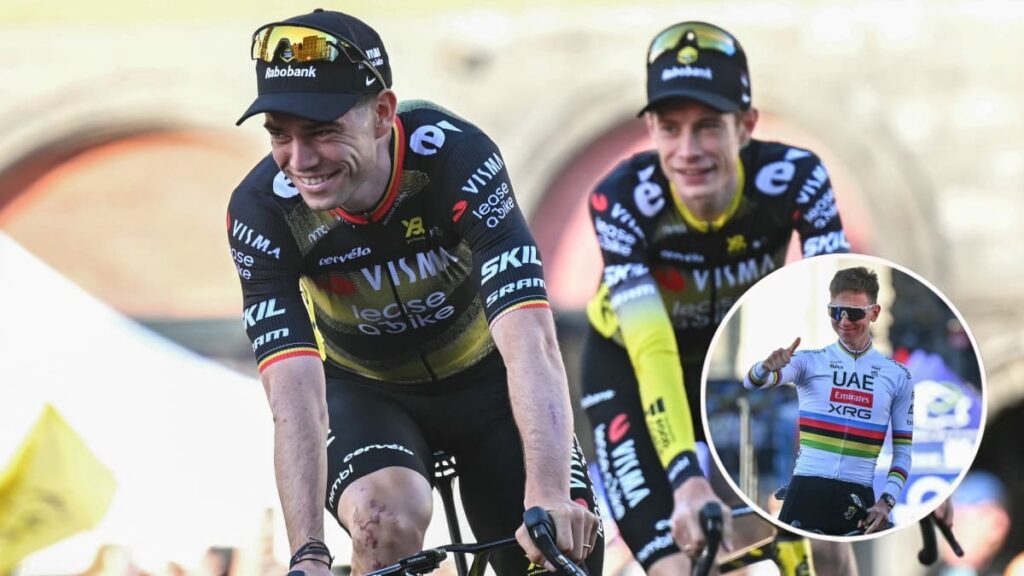 Wout van Aert, Jonas Vingegaard y Pogacar | AFP.