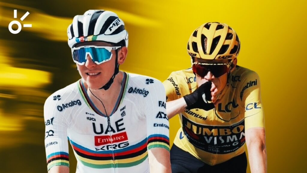 Tadej Pogacar y Jonas Vingegaard en el Tour de Francia.