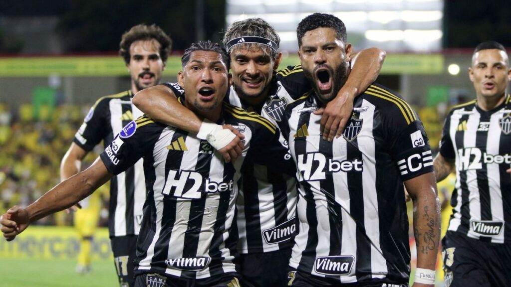Una postal del festejo del Atlético Mineiro. AFP
