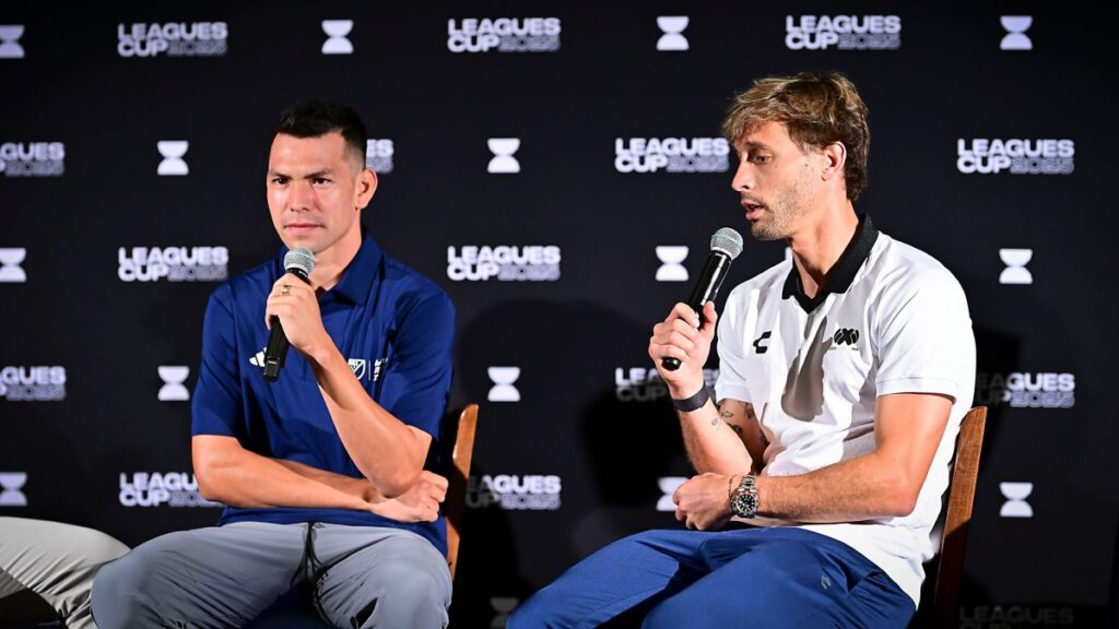Sergio Canales en conferencia de prensa de la Leagues Cup
