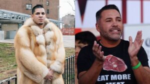 Edgar Berlanga desata caos en rueda de prensa al lanzar lencería a Oscar De La Hoya
