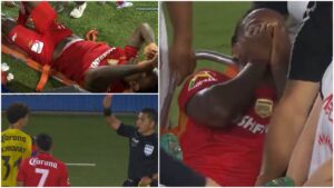 Helinho sale en camilla y entre lágrimas lesionado