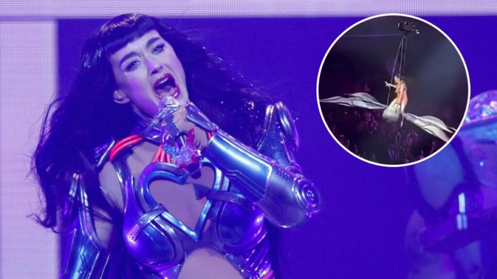Katy Perry casi cae en concierto. | Reuters