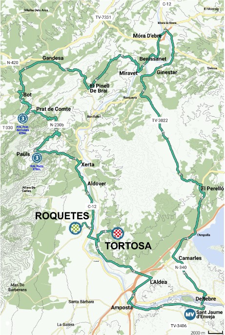 Mapa de la La Clàssica de les Terres de l'Ebre
