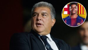 Laporta explica por qué el Barcelona ficha a Rashford y no a Luis Díaz o Nico Williams