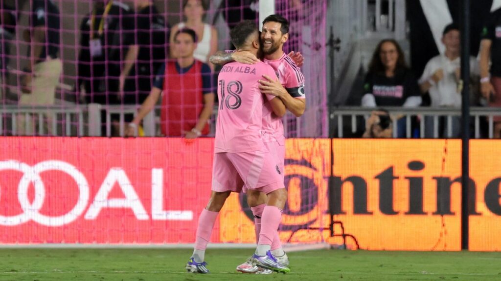 Leo Messi en festejo de gol