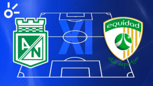 Alineaciones confirmadas de Atlético Nacional vs La Equidad por la Liga BetPlay Dimayor 2025-II