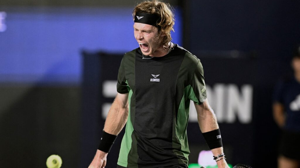 Andrey Rublev en grito de victoria
