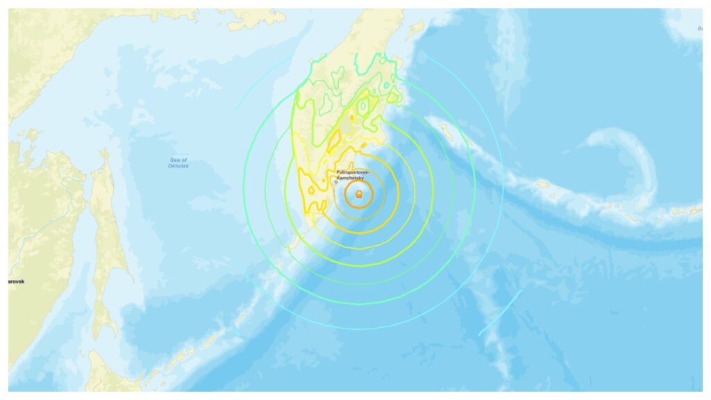 Terremoto en Petropávlovsk-Kamtchatski. | Foto: earthquake.usgs.gov