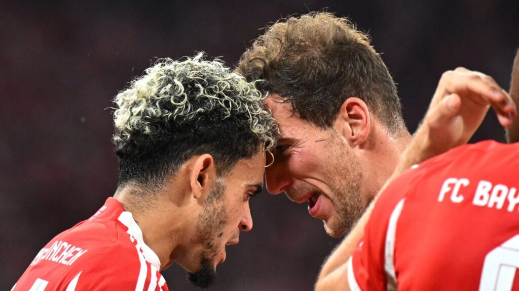 Luis Díaz y Leon Goretzka celebrando el Bayern Munich / REUTERS/Angelika Warmuth
