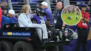 La escalofriante lesión del novato de los Ravens, Bilhal Kone, que lo deja fuera para la temporada 2025 de la NFL