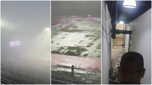 Impresionante tormenta se hace presente en el Estadio de CU y cancela conferencia de Diego Cocca