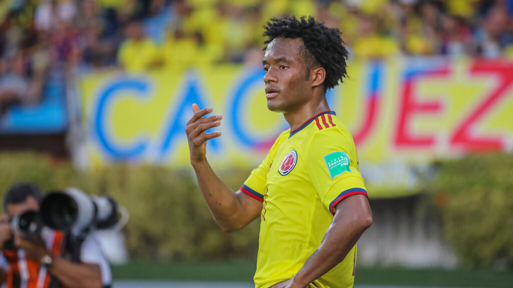 Juan Guillermo Cuadrado, en un partido de la Selección Colombia. - Vizzor Image.