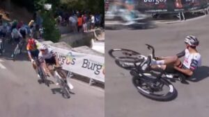 Así fue la dramática caída de Isaac del Toro en la etapa 1 de la Vuelta a Burgos