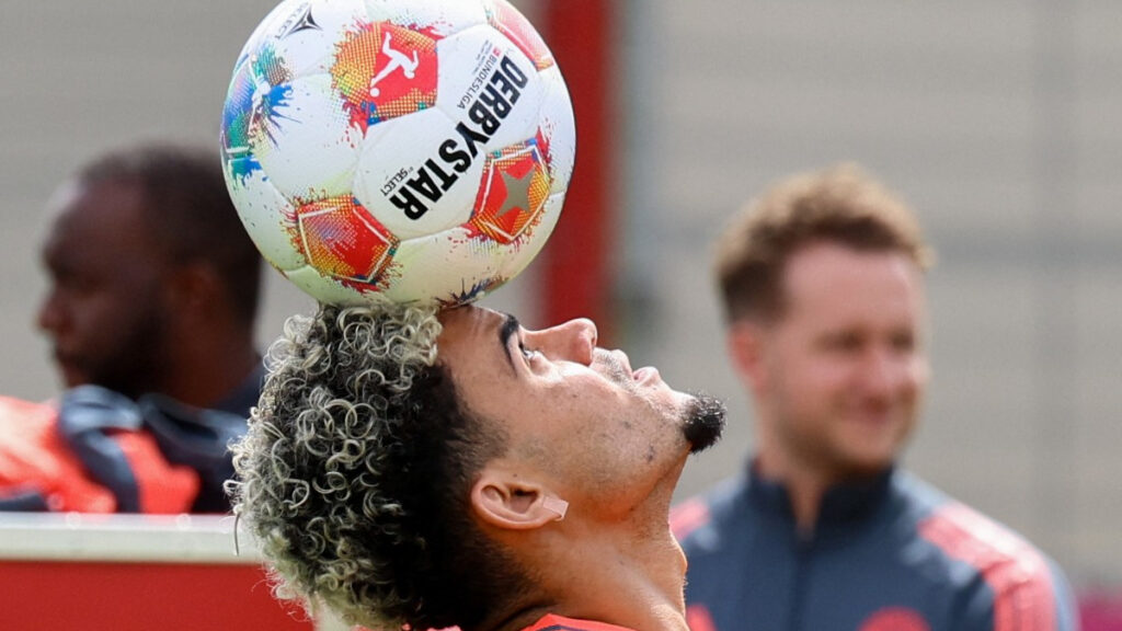 Luis Díaz, en un entrenamiento con el Bayern. - AFP.