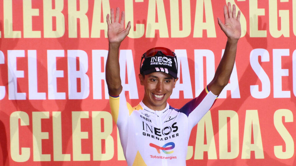 Egan Bernal, en la presentación de equipos de La Vuelta. | Marco Bertorello / AFP