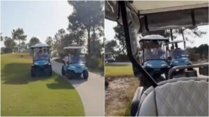 Max Verstappen sorprende con un adelantamiento… ¡en un buggy de golf!