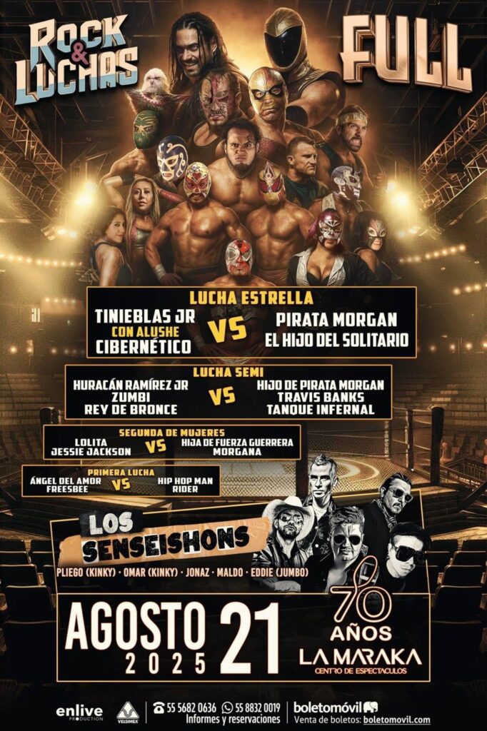 Lucha Libre y rock en CDMX: Tinieblas Jr., Pirata Morgan y los Senseishons; fecha, cartel y boletos