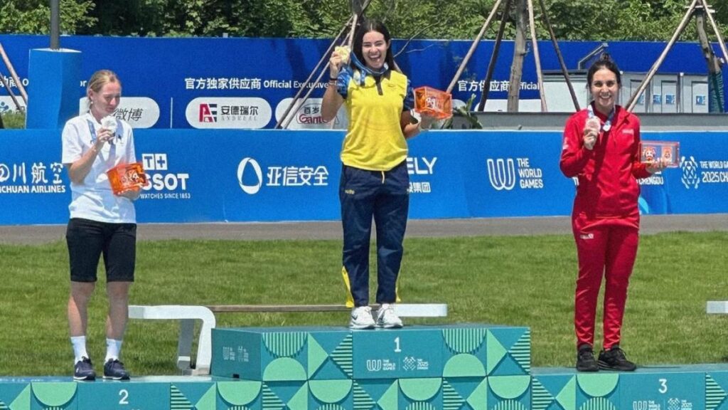 Valentina Letelier en la ceremonia de premiación de los Juegos Mundiales 2025