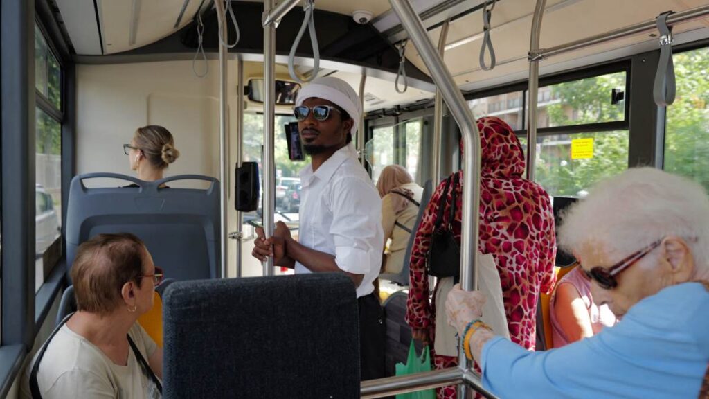 Personas a bordo del transporte público