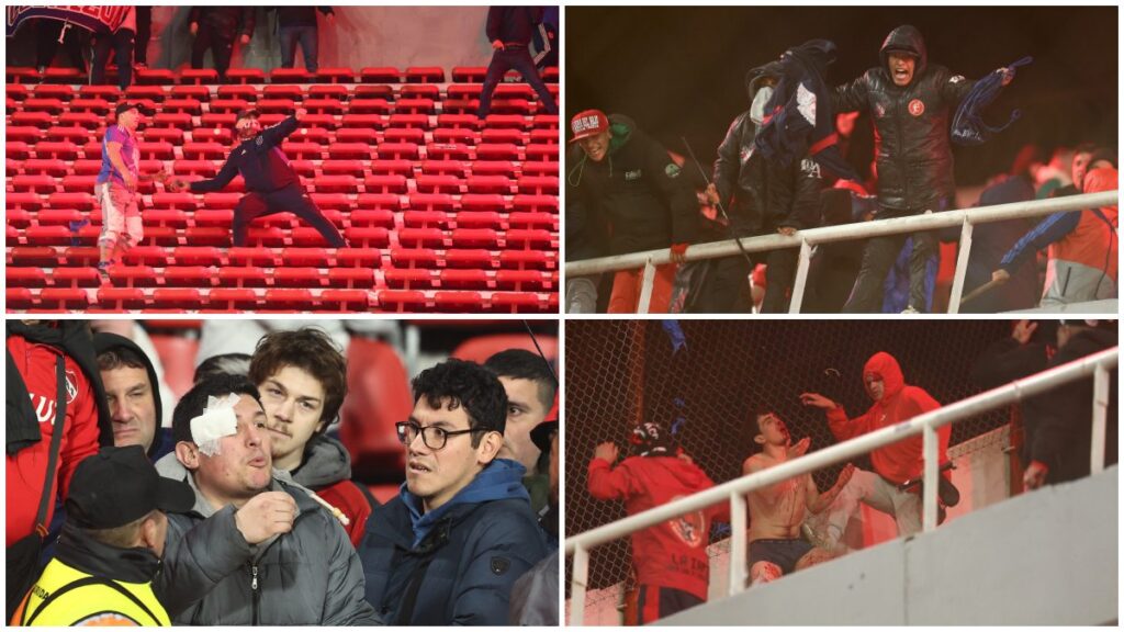 El partido Independiente vs Universidad de Chile se suspendió por enfrentamientos violentos. ALEJANDRO PAGNI / AFP