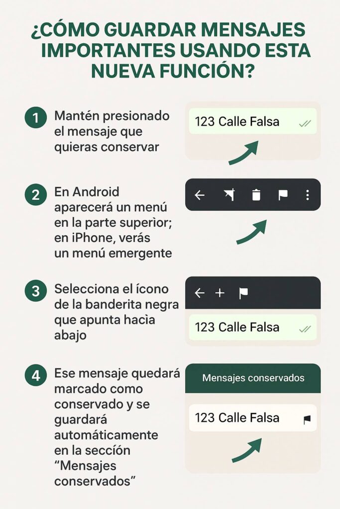 Pasos para guardar mensajes temporales. | ChatGTP
