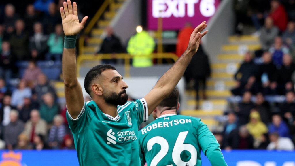 Mohamed Salah celebrando el gol del triunfo del Liverpool / REUTERS/Scott Heppell