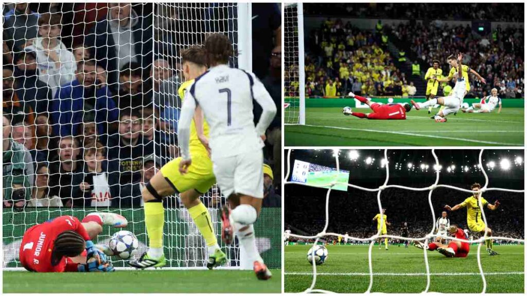 El autogol del portero Júnior en el Tottenham vs Villarreal