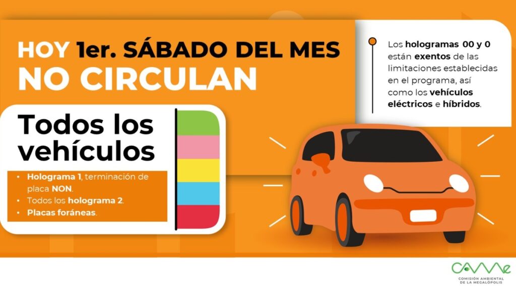 Hoy No Circula sabatino: ¿Qué carros descansan el sábado 6 de septiembre en CDMX y Edomex?
