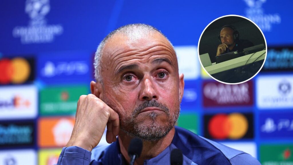 Luis Enrique ve el PSG vs Atalanta en la tribuna