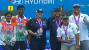 Andrea Becerra y Sebastián García suben al podio en el Mundial de Tiro con Arco