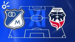 Alineaciones confirmadas del Millonarios vs Fortaleza por Liga BetPlay 2025-II