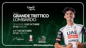 Isaac del Toro en el Grande Trittico Lombardo, en vivo por Claro Sports