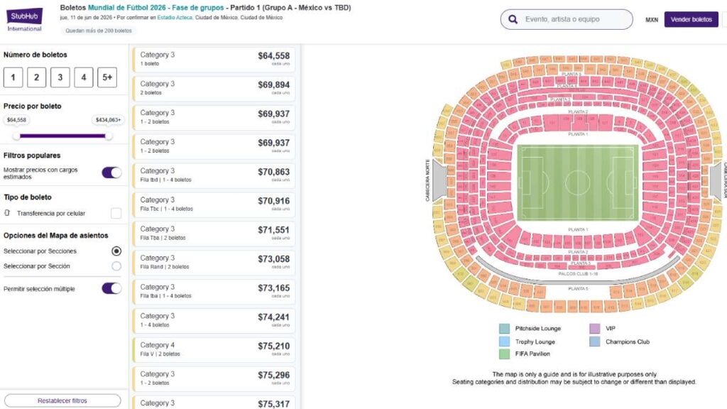Inauguración Mundial 2026: precio de boletos en reventa