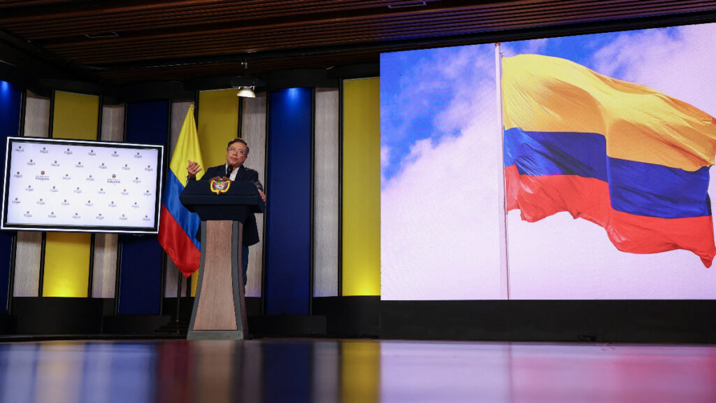 Gustavo Petro, en una alocición. - Luisa González, Reuters.