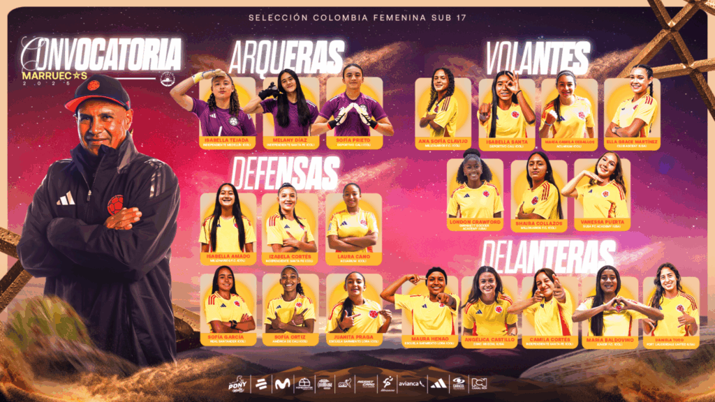 Convocadas de la Selección Colombia Femenina sub 17.