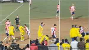 Cuauhtémoc Blanco pierde la calma y lanza dura entrada al Venado Medina en Clásico de Leyendas