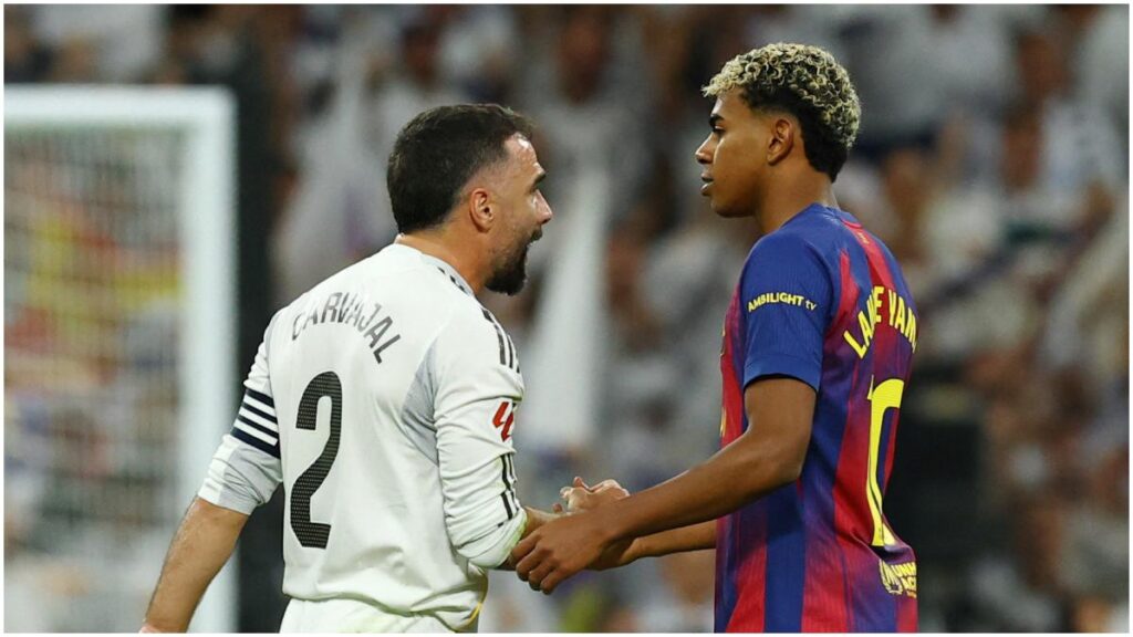 Dani Carvajal se enfrenta con Lamine Yamal | Reuters